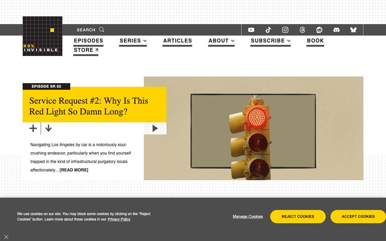 99% Invisible екранна снимка