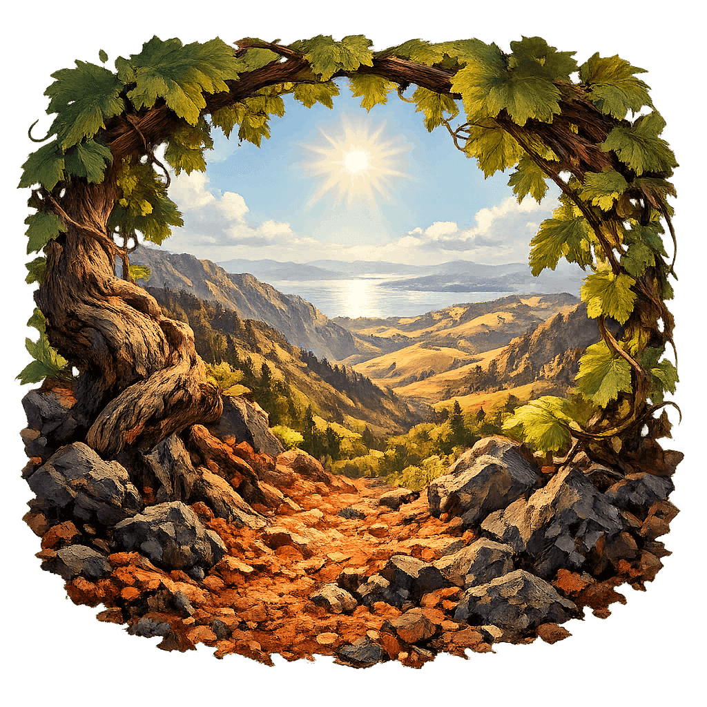 Detailed graphic of the Moon Mountain District wine region.