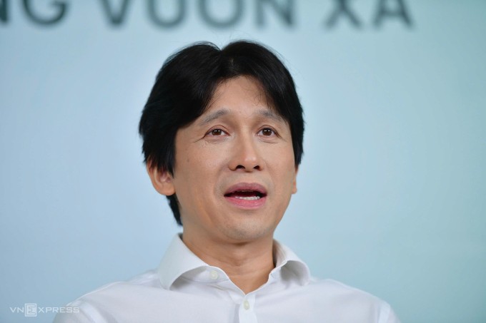 Ông Lê Anh Tuấn - Tổng giám đốc Dragon Capital - trong hội nghị nhà đầu tư hôm 26/1. Ảnh: Thanh Tùng