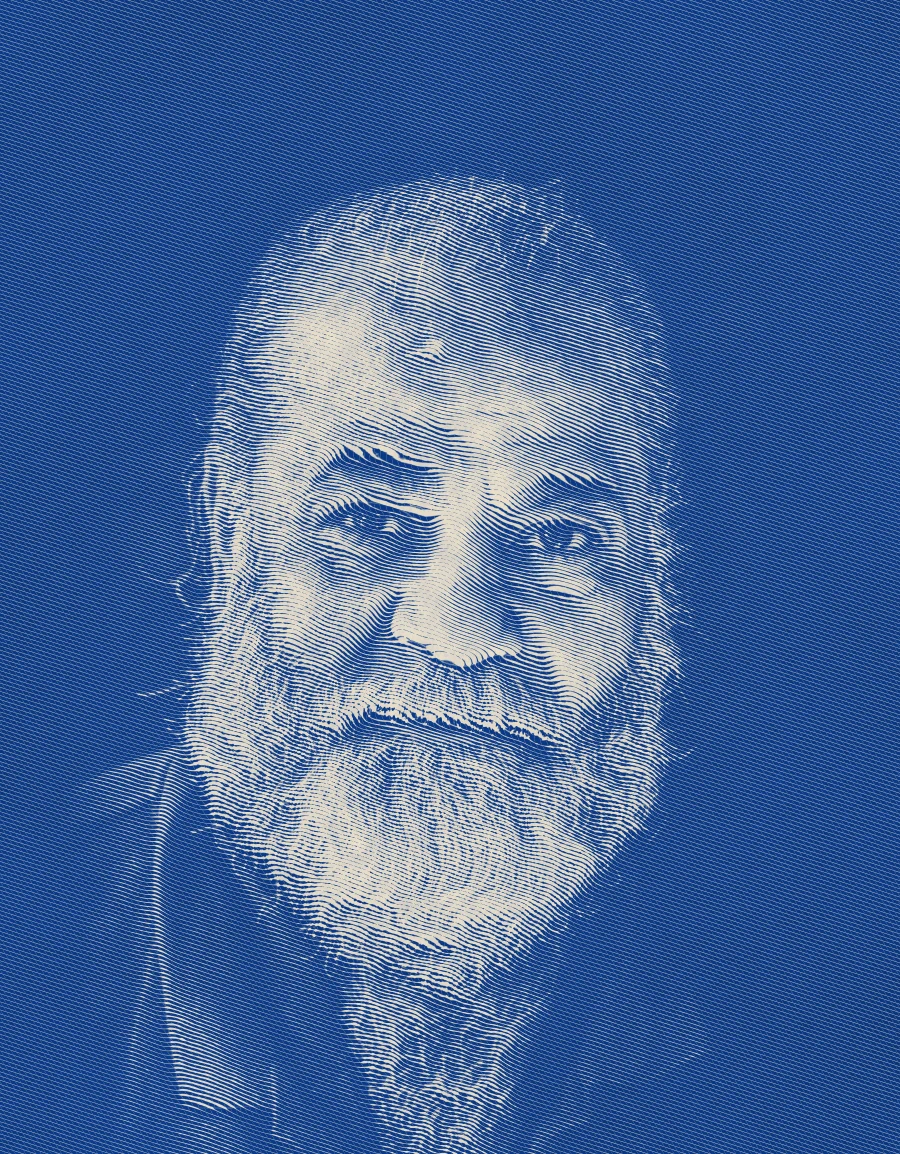 Omar Haddad, engraved portrait