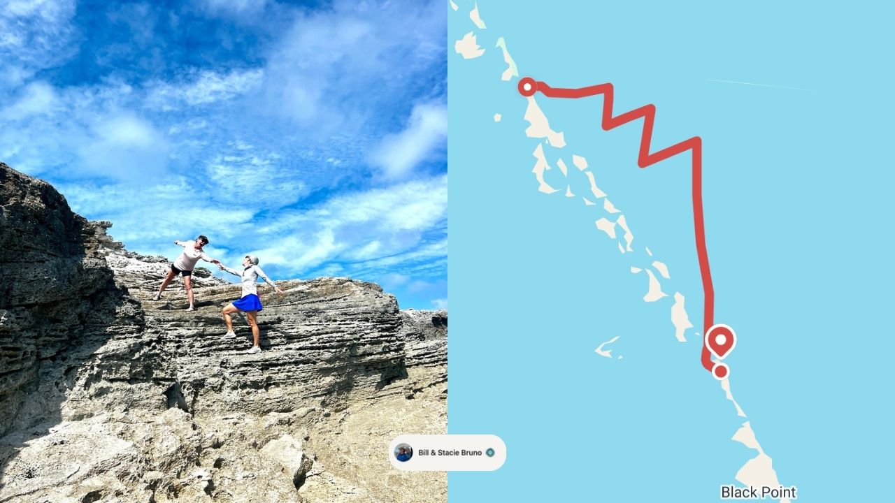 SeaPeople track line map of a sailing route from The Bahamas to Bitter Guana Cay