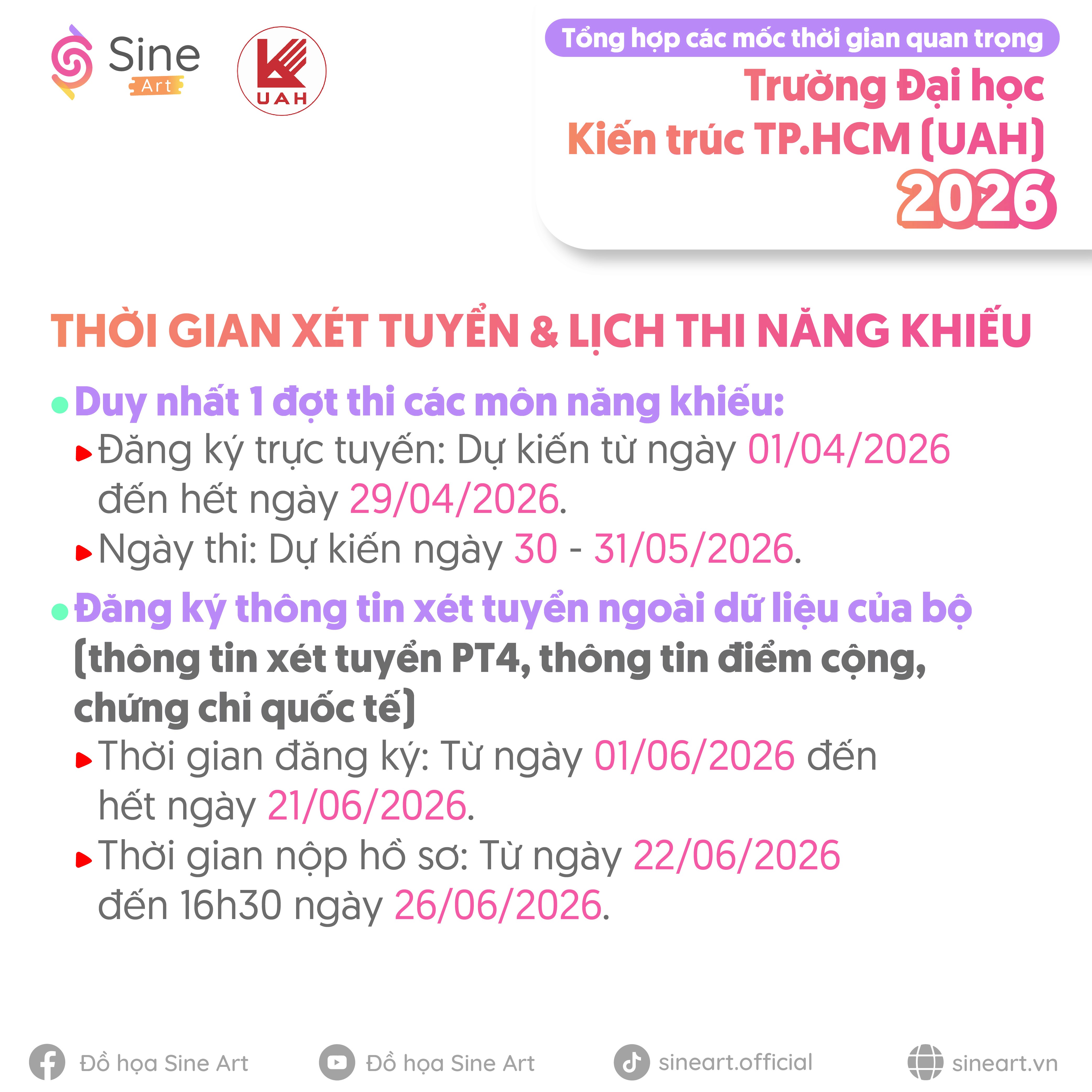 Tổng hợp các mốc thời gian quan trong về Kỳ thi năng khiếu Vẽ của một số trường Đại học 2026