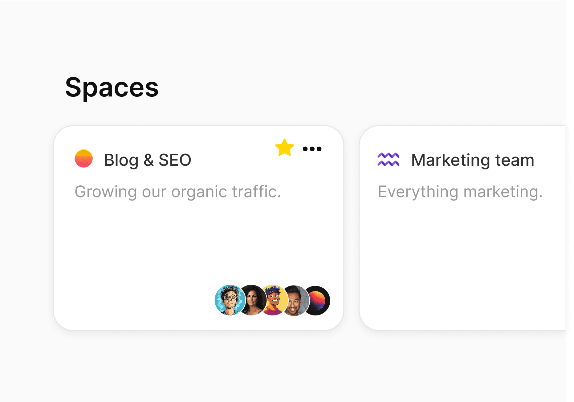 organize work with spaces