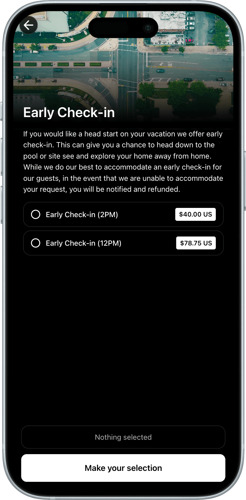 Boarding Pass select screen