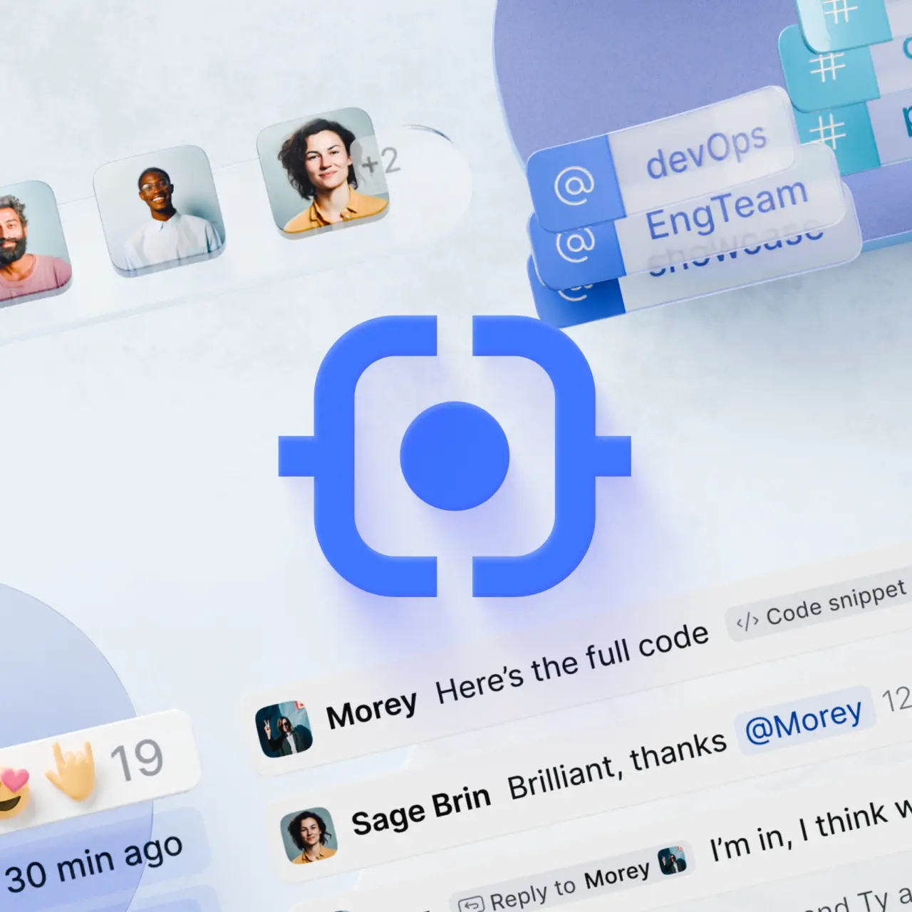 Struct logo surrounded by interesting UI components from the Struct app