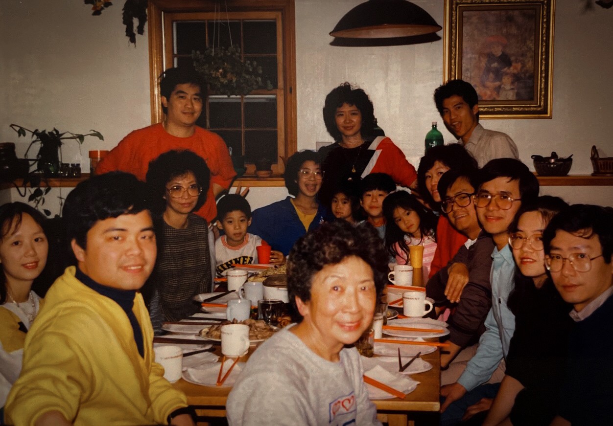 family gathered around the dinner table