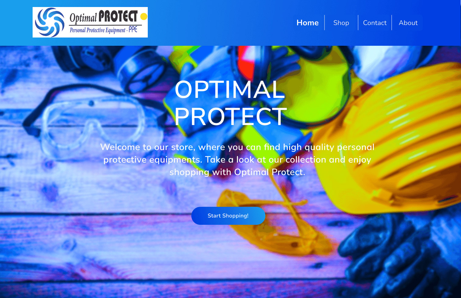 Optimal Protect PPE Website Concept Design