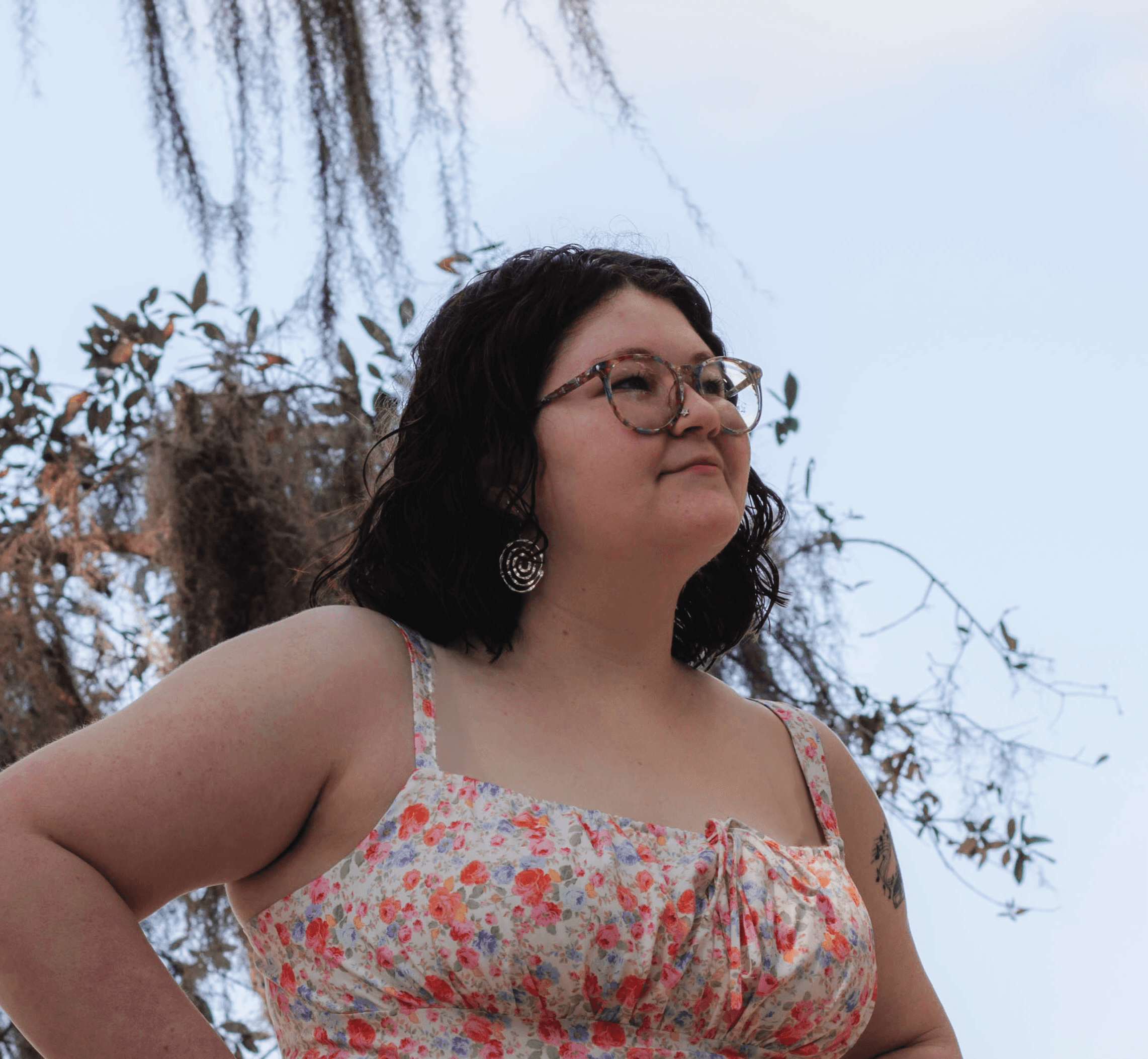 A young girl smiling