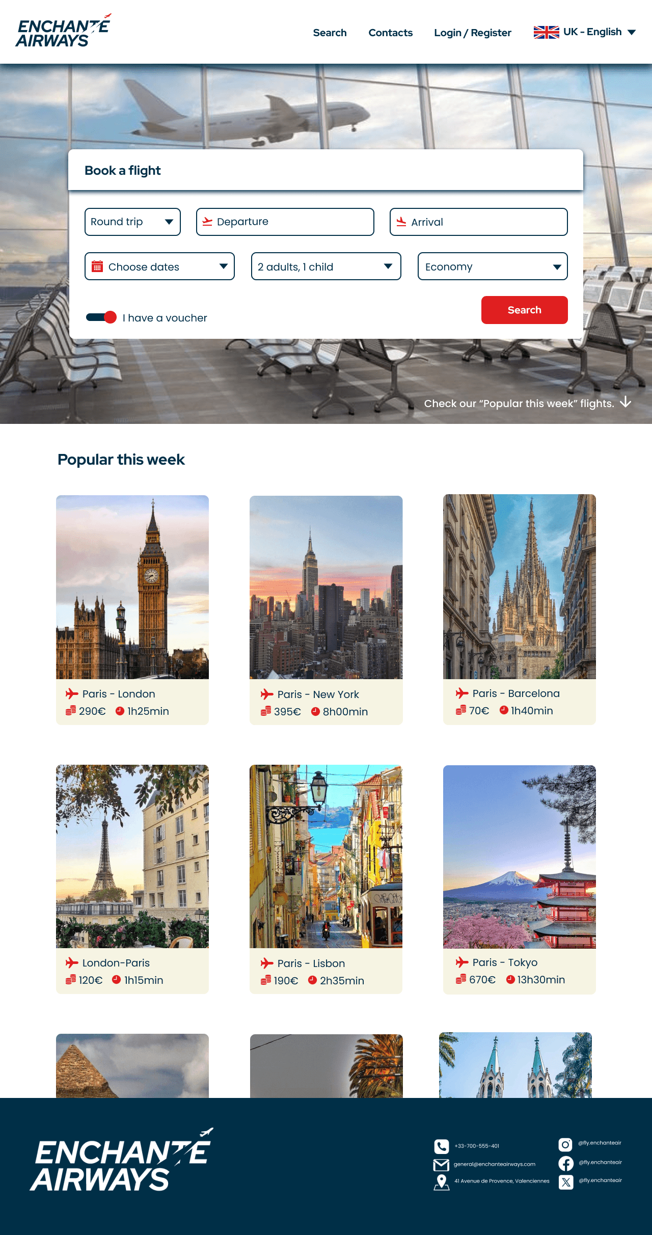 Website Homepage Flying Company