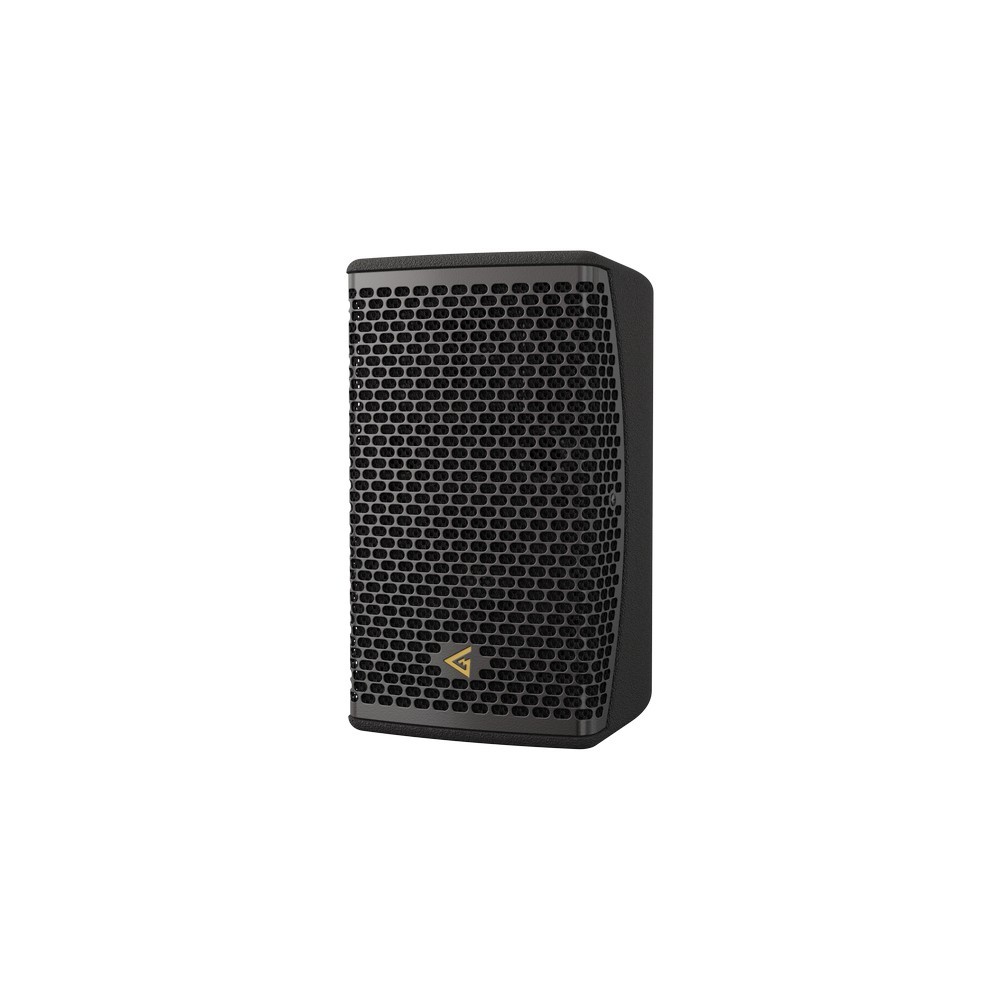 Black smart home device with screen showing time and temp