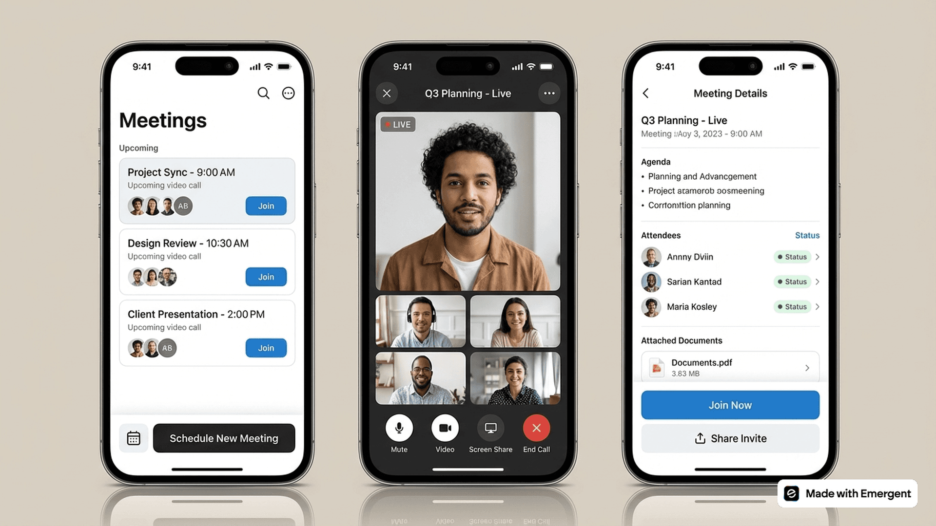 Meeting App Made with Emergent