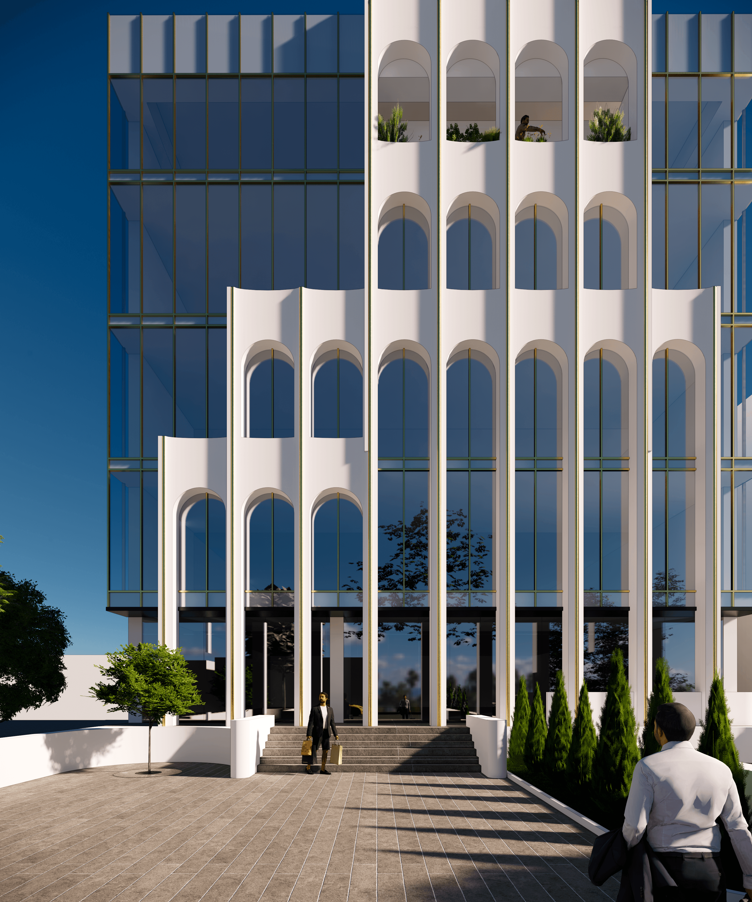 Архитектурная визуализация бизнес-центра на Луначарского