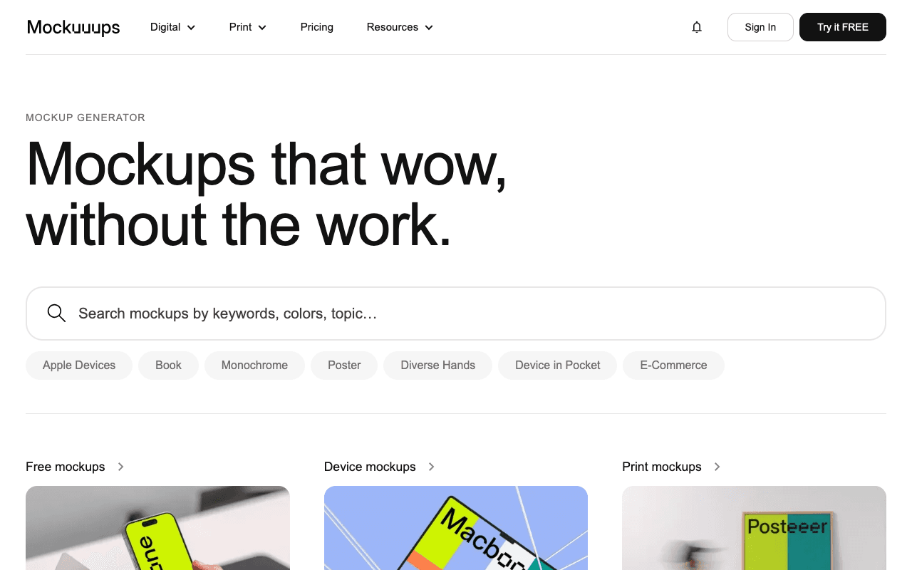 Mockuuups Studio екранна снимка