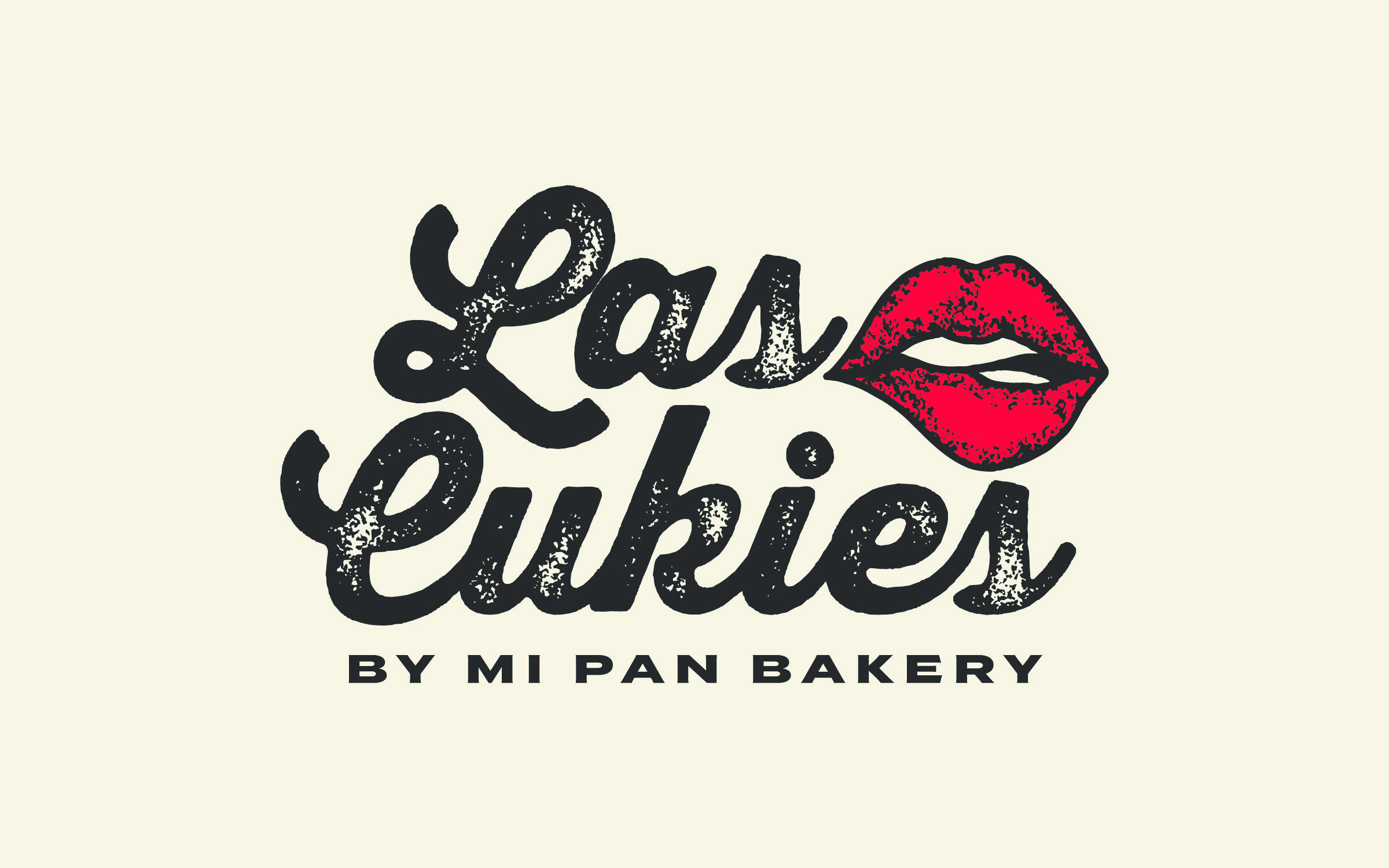 Las Cukies by Mi Pan Bakery wordmark with illustrated lips