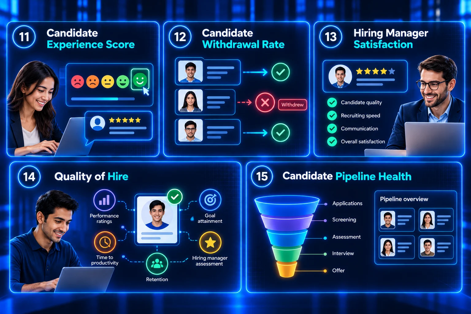 Infographic showing recruiting metrics