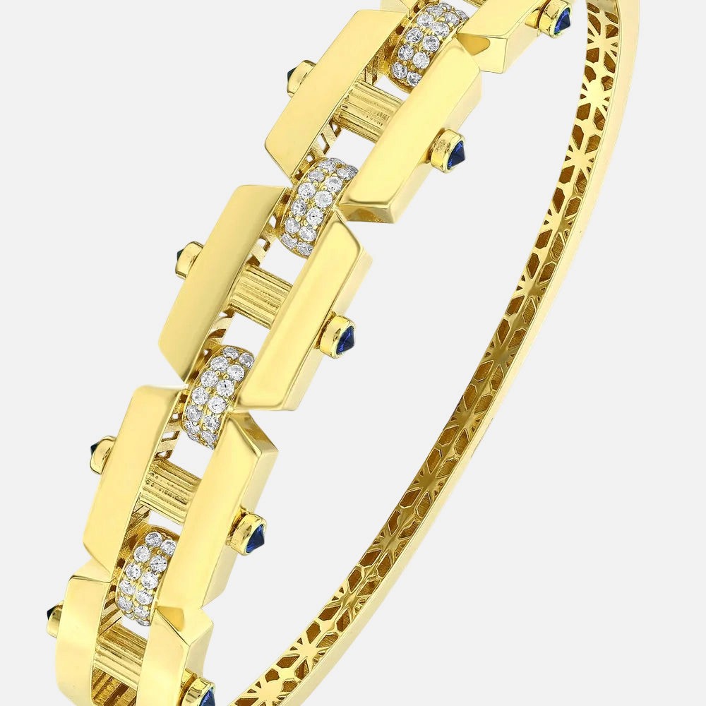 Assos Pırlanta 14 Ayar Altın Tasarım Kelepçe Bilezik 11.30 Gram