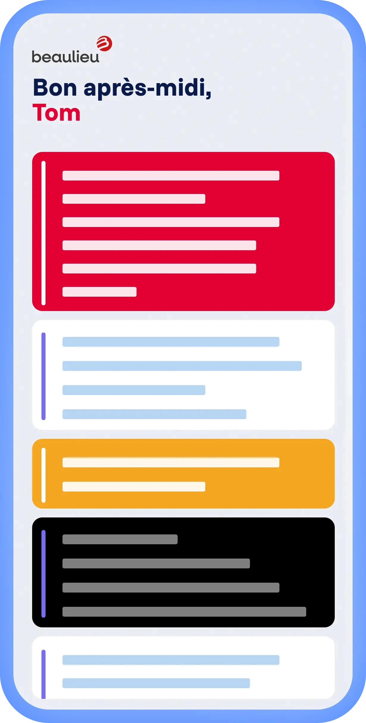 Plateforme Spencer avec expérience locale et branding Van Laere personnalisé, fil d’articles personnalisé et mise en page claire
