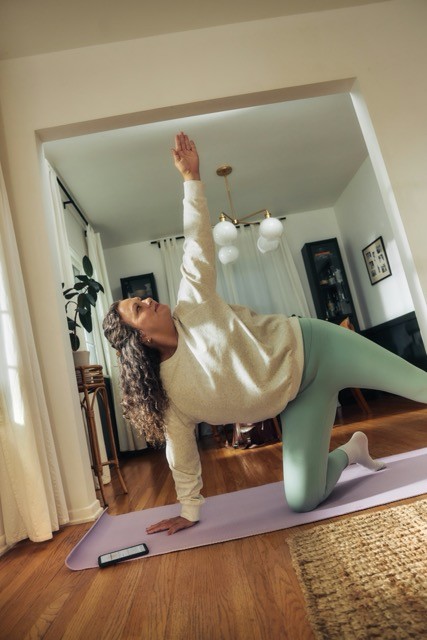 A woman doing yoga