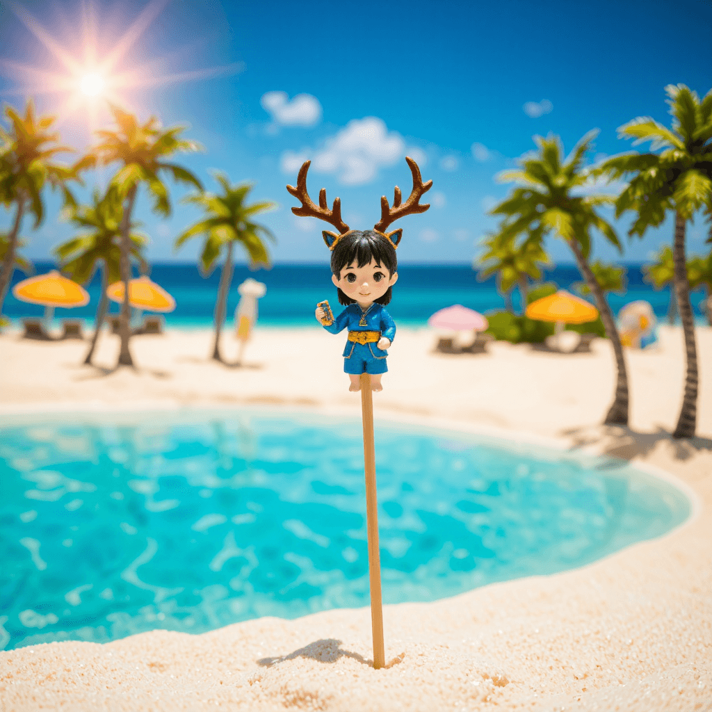 product photography of decorative character stick