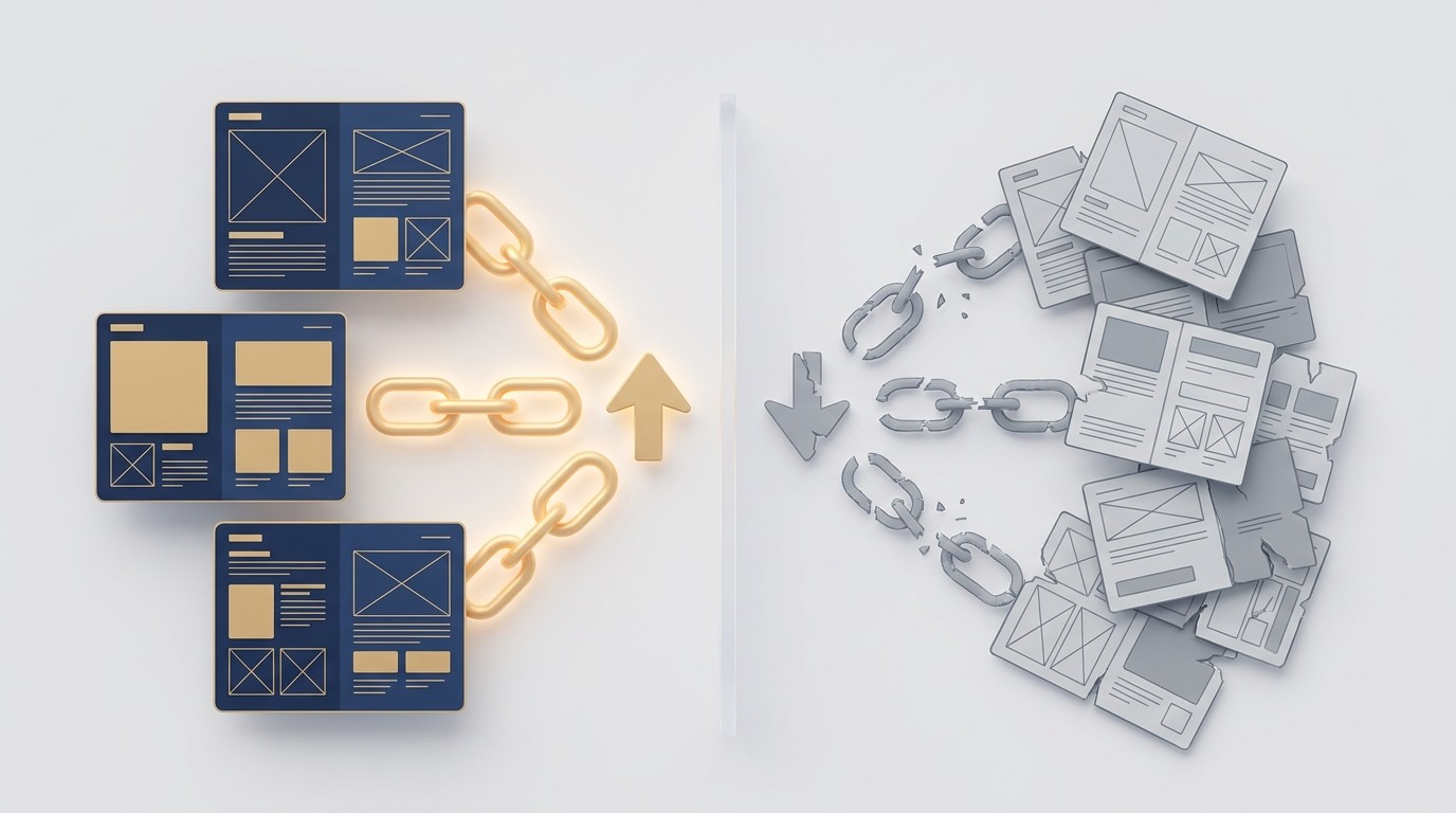Vergleich starker und schwacher Backlinks nach thematischer Relevanz und Domainautorität