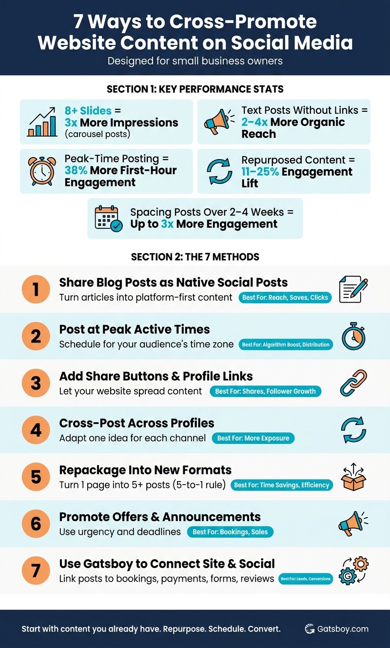 7 Ways to Cross-Promote Website Content on Social Media: Key Stats & Methods