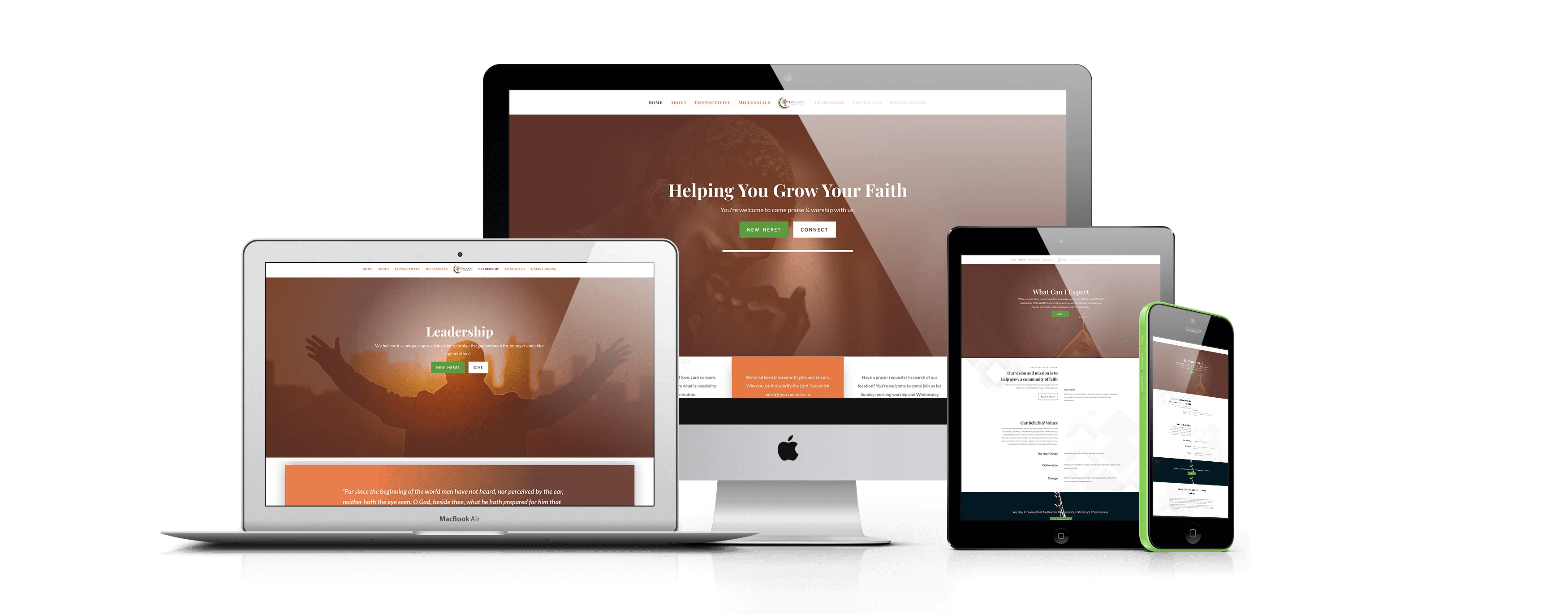 Organic Church Website Mockup