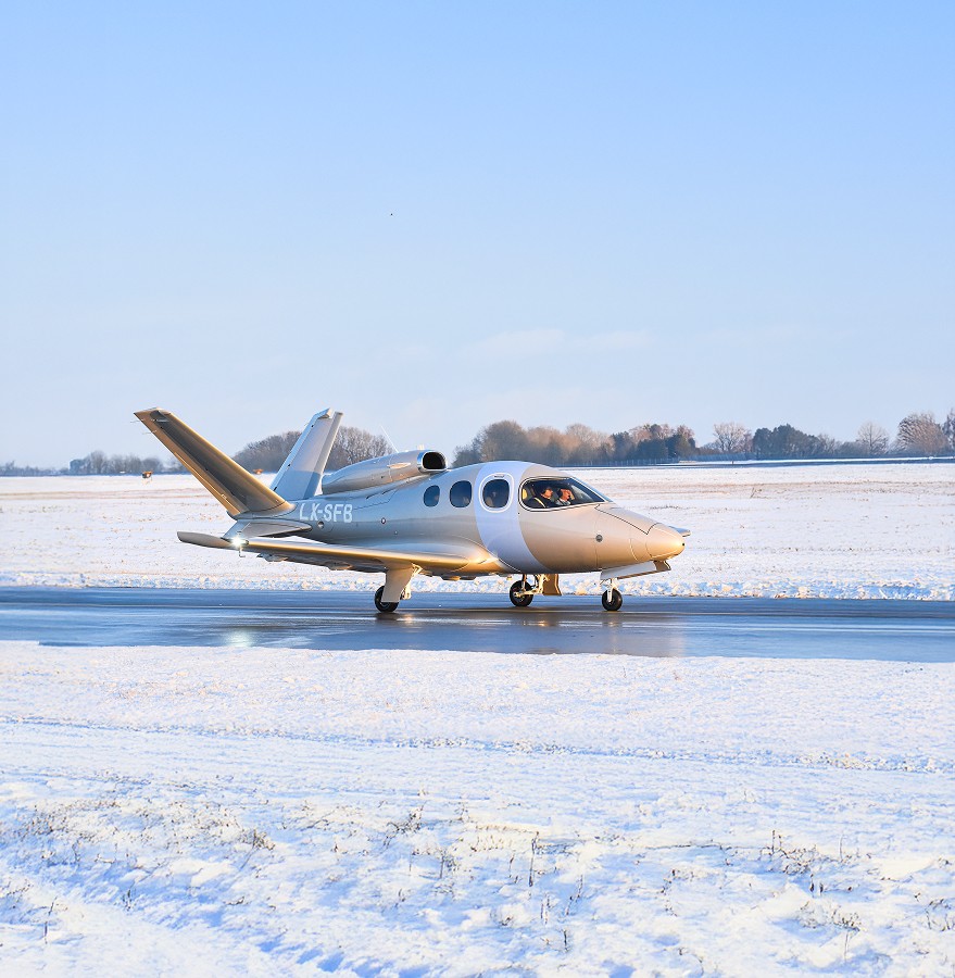 Cirrus Vision Jet in the snow