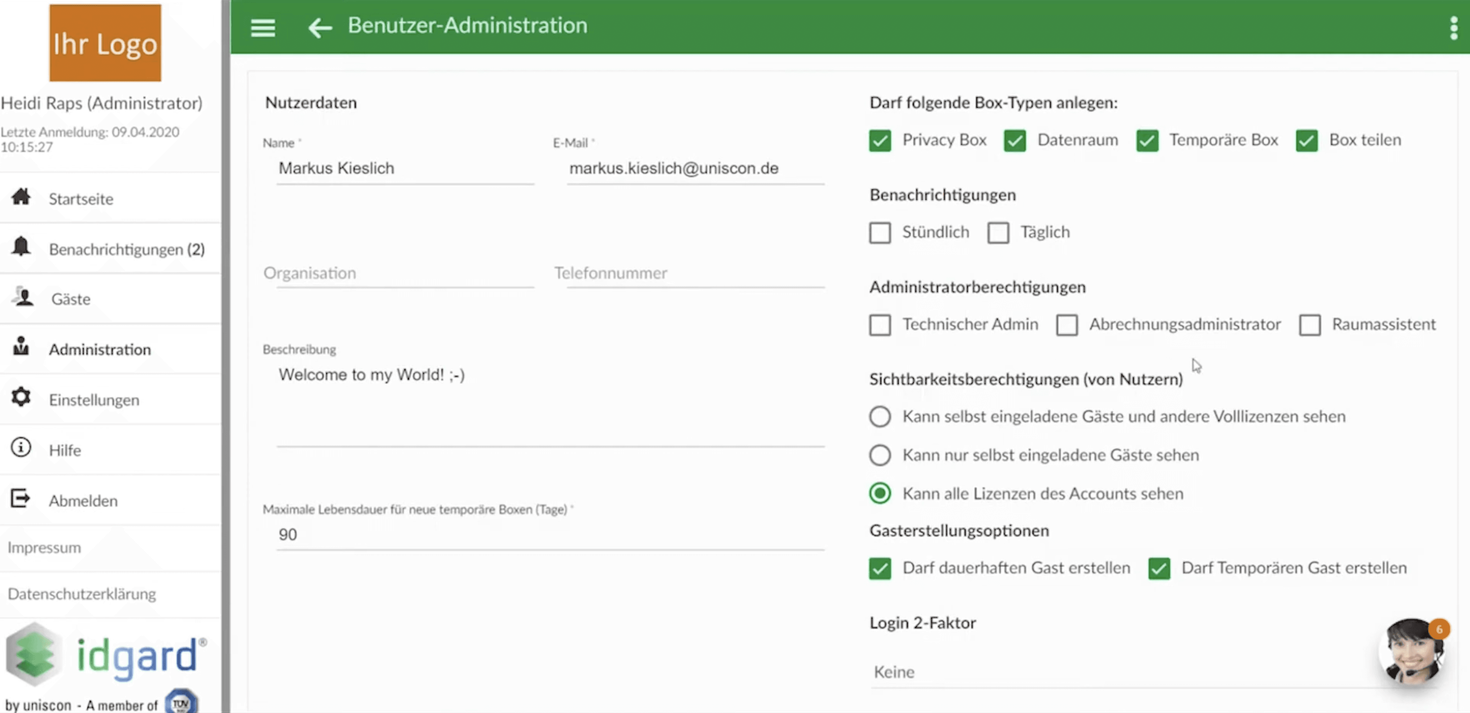 Old selected user page