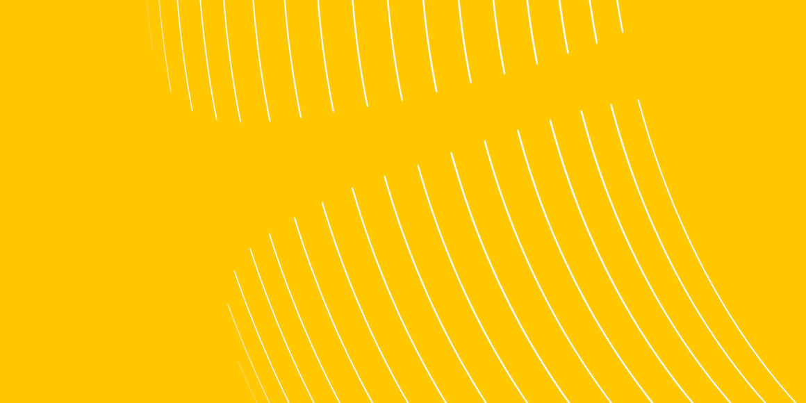 Abstract yellow background with flowing white curved lines