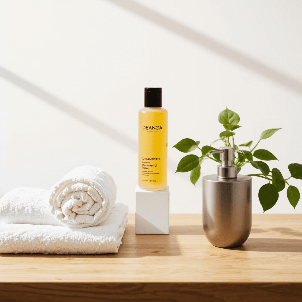 product photography of bottle of shampoo