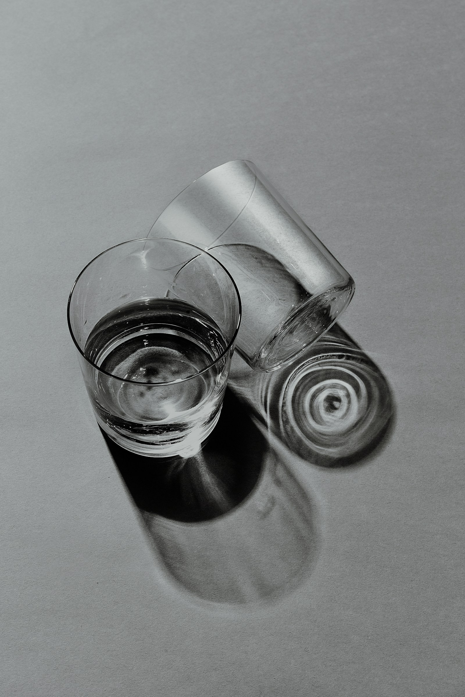 Three clear drinking glasses — editorial still life image 2 for "Objects in Repose"