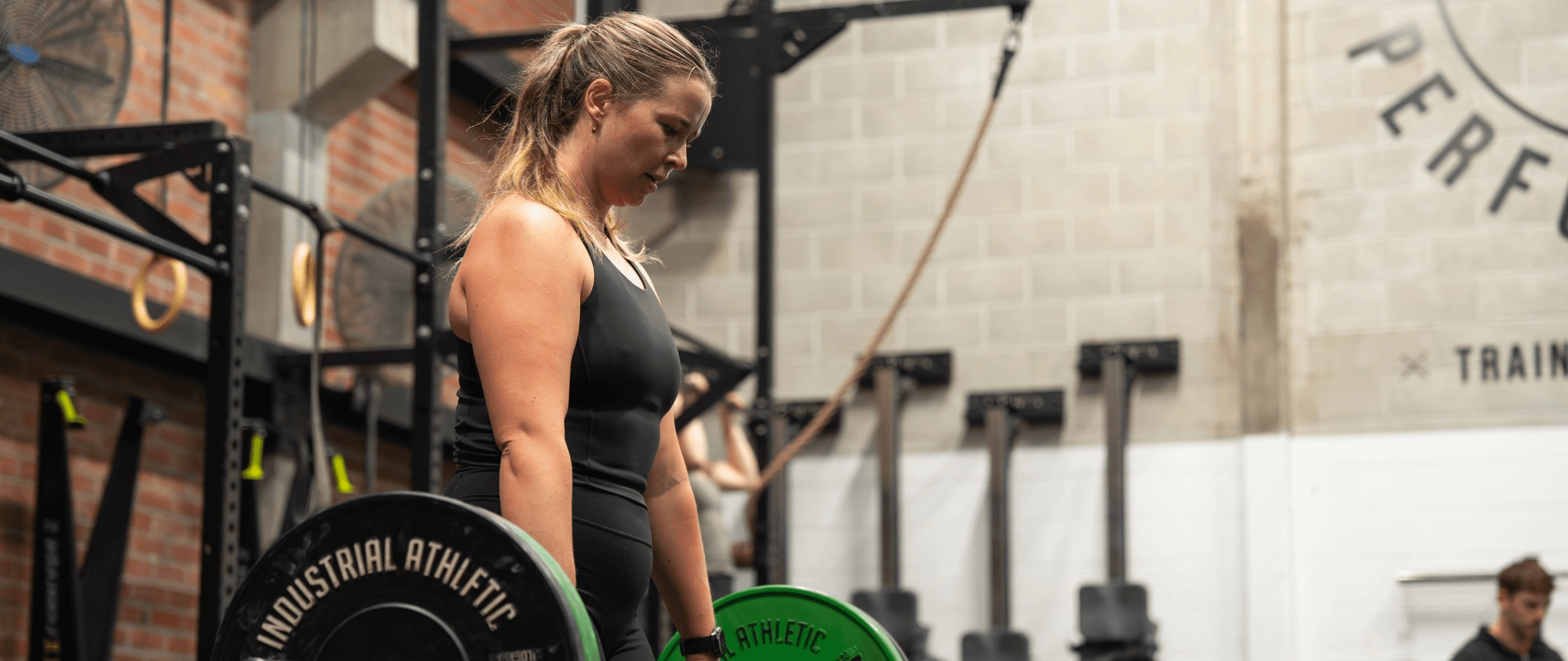 Drone shot of a running track at night