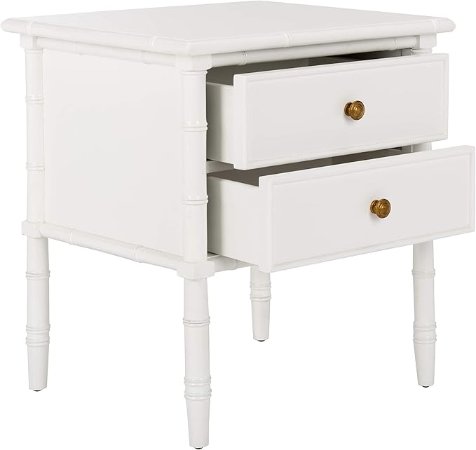 White bamboo nightstand – A stylish and functional furniture piece, perfect for any modern home.