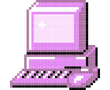 Pixel art computer icon for software skills
