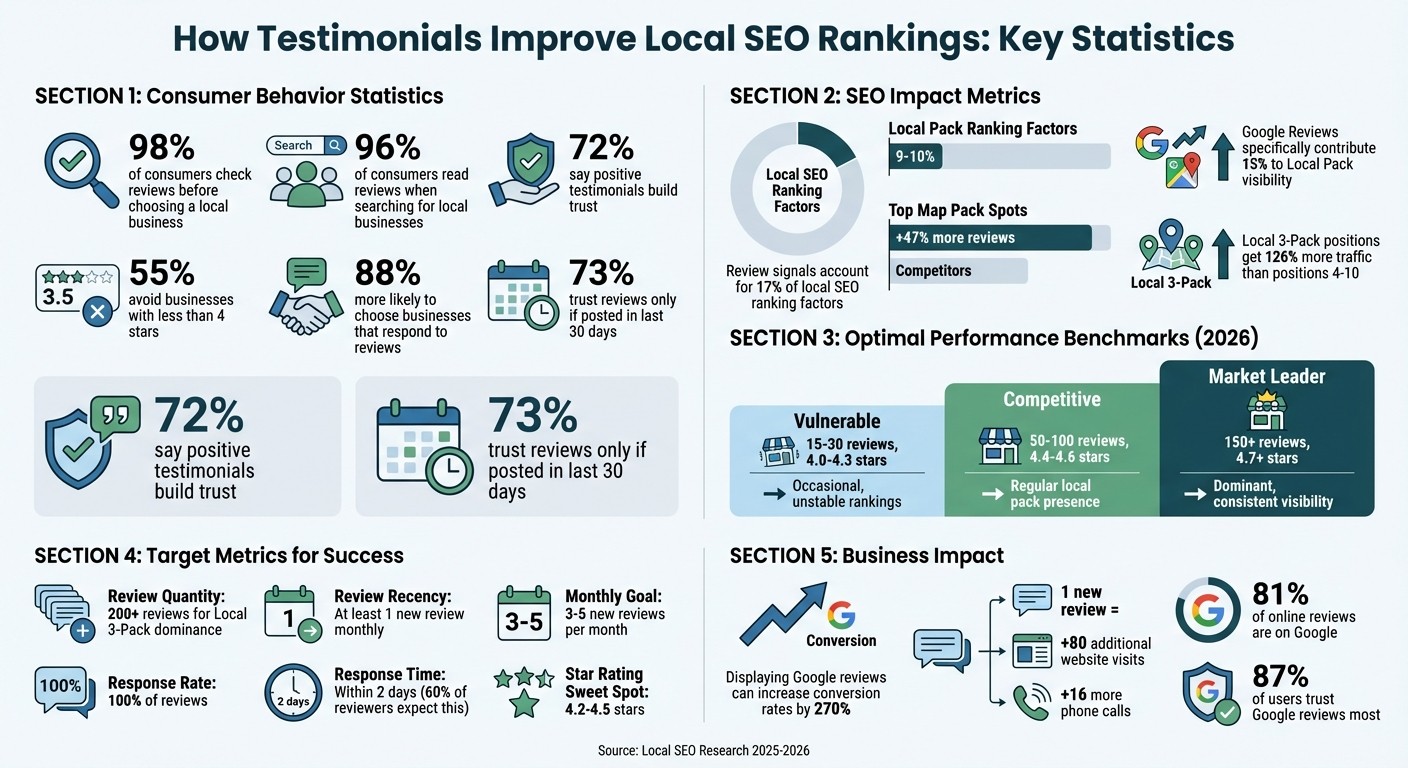 How Customer Testimonials Impact Local SEO Rankings: Key Statistics and Benchmarks