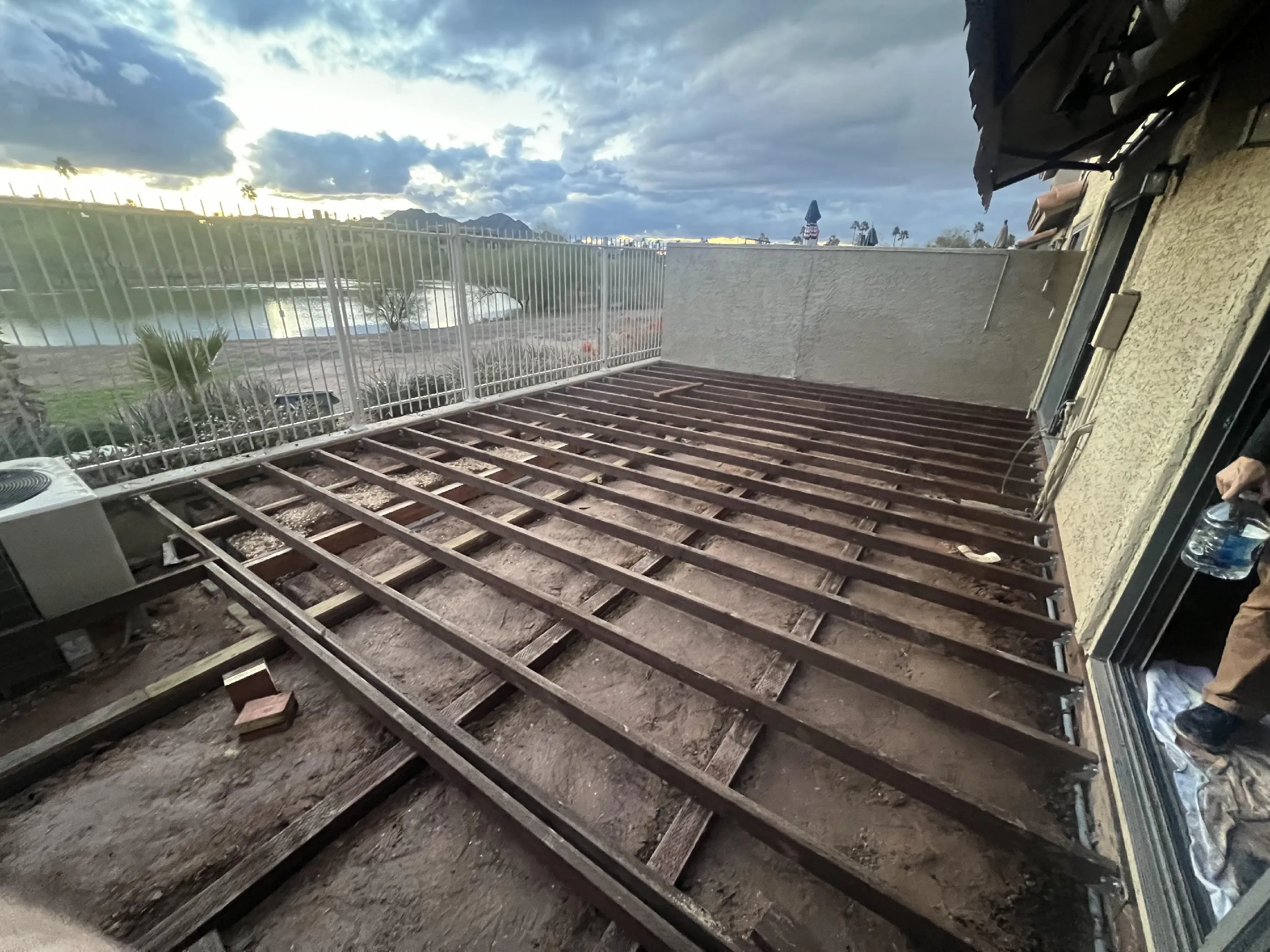 Before. HBC Desks – An Outdoor Deck Escape with Trex Enhance decking