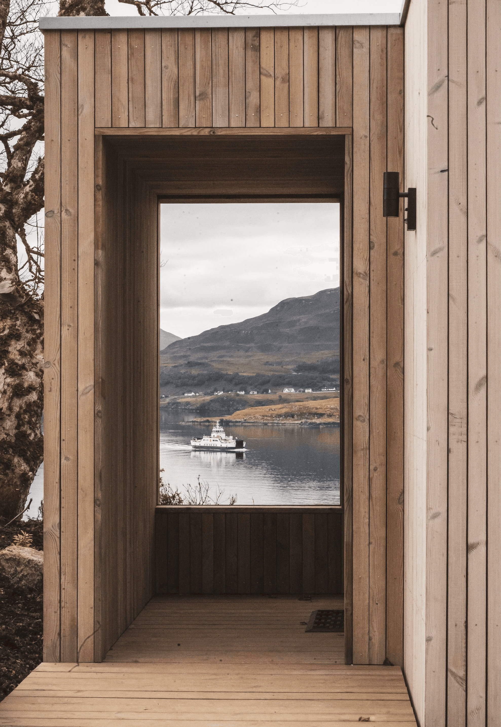 Distillery cabins for Isle of Raasay distillery - design by S+Co and Corr Cabins