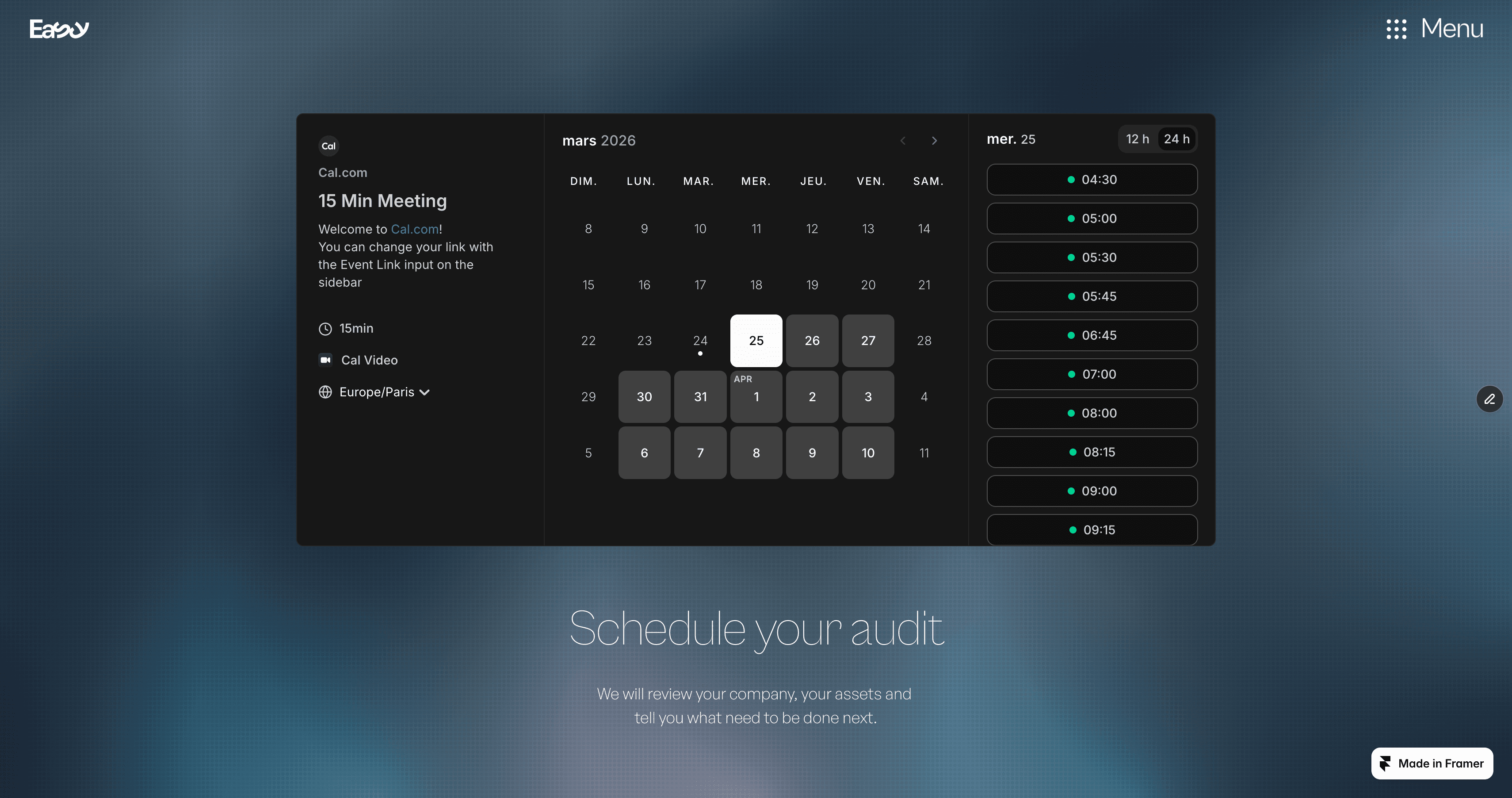 Easy consulting contact page