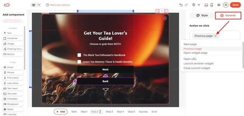 Multi-step-previous-page