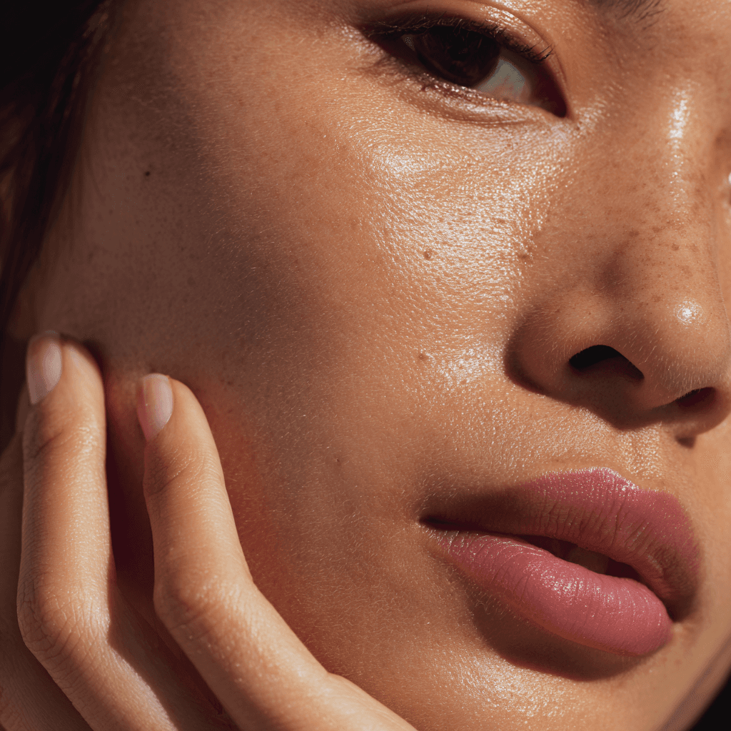 Asian women clean skin close up portrait