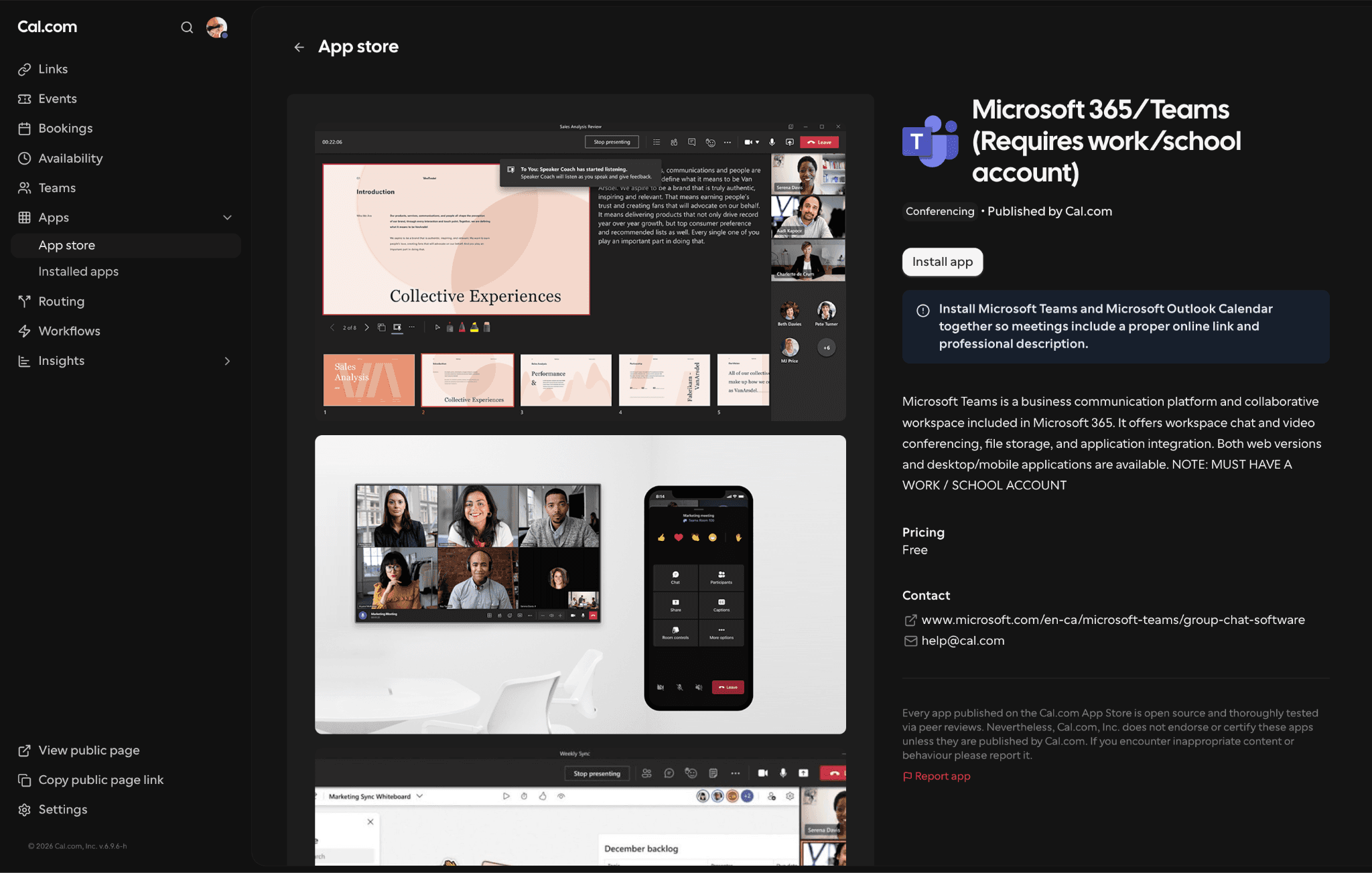 Cal.com App store