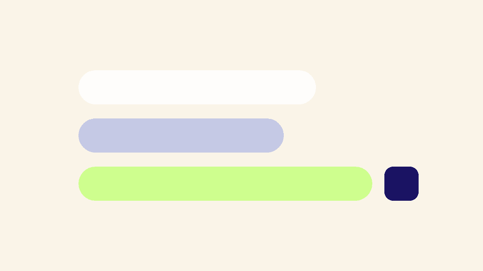 Illustration abstraite : trois barres comparées, la plus longue en vert