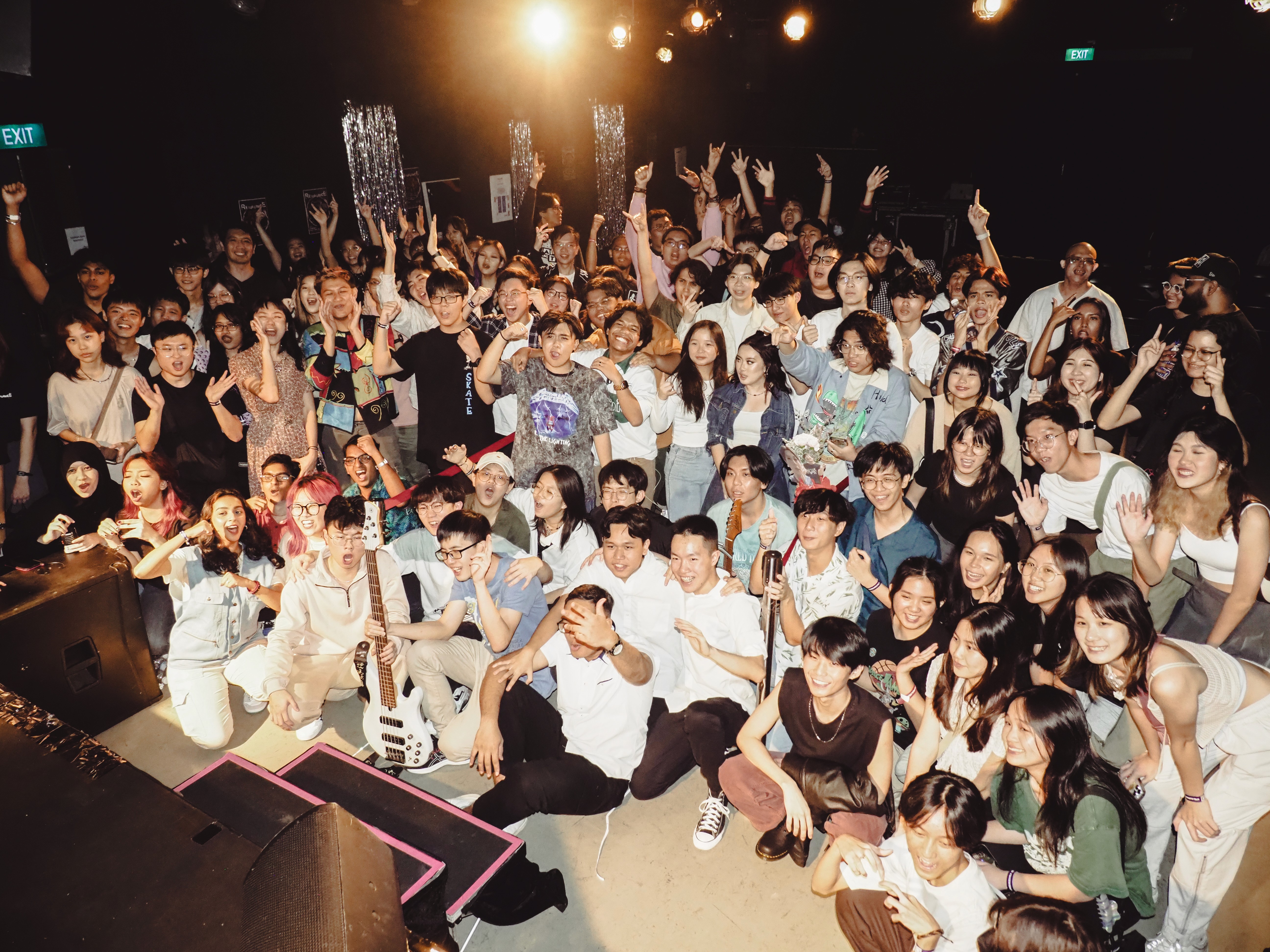 RE:surgenec Vol. 1 group photo with artists, audience, and crew