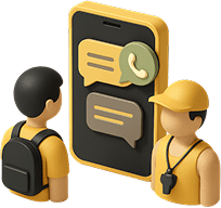 icone do treinador conversando com aluno atraves de mensagens