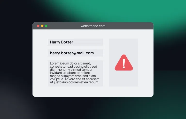 Visualization of a fake form fill