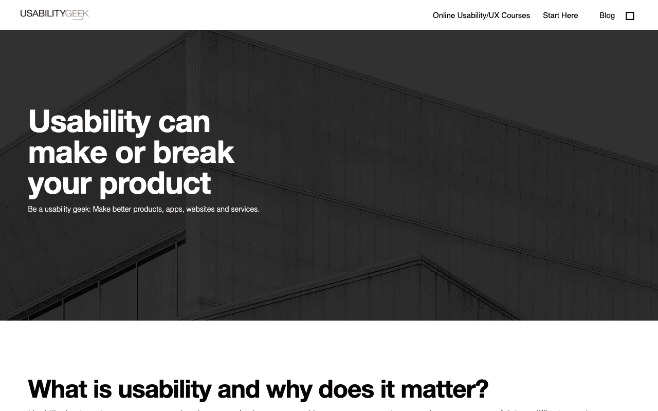 Usability Geek екранна снимка