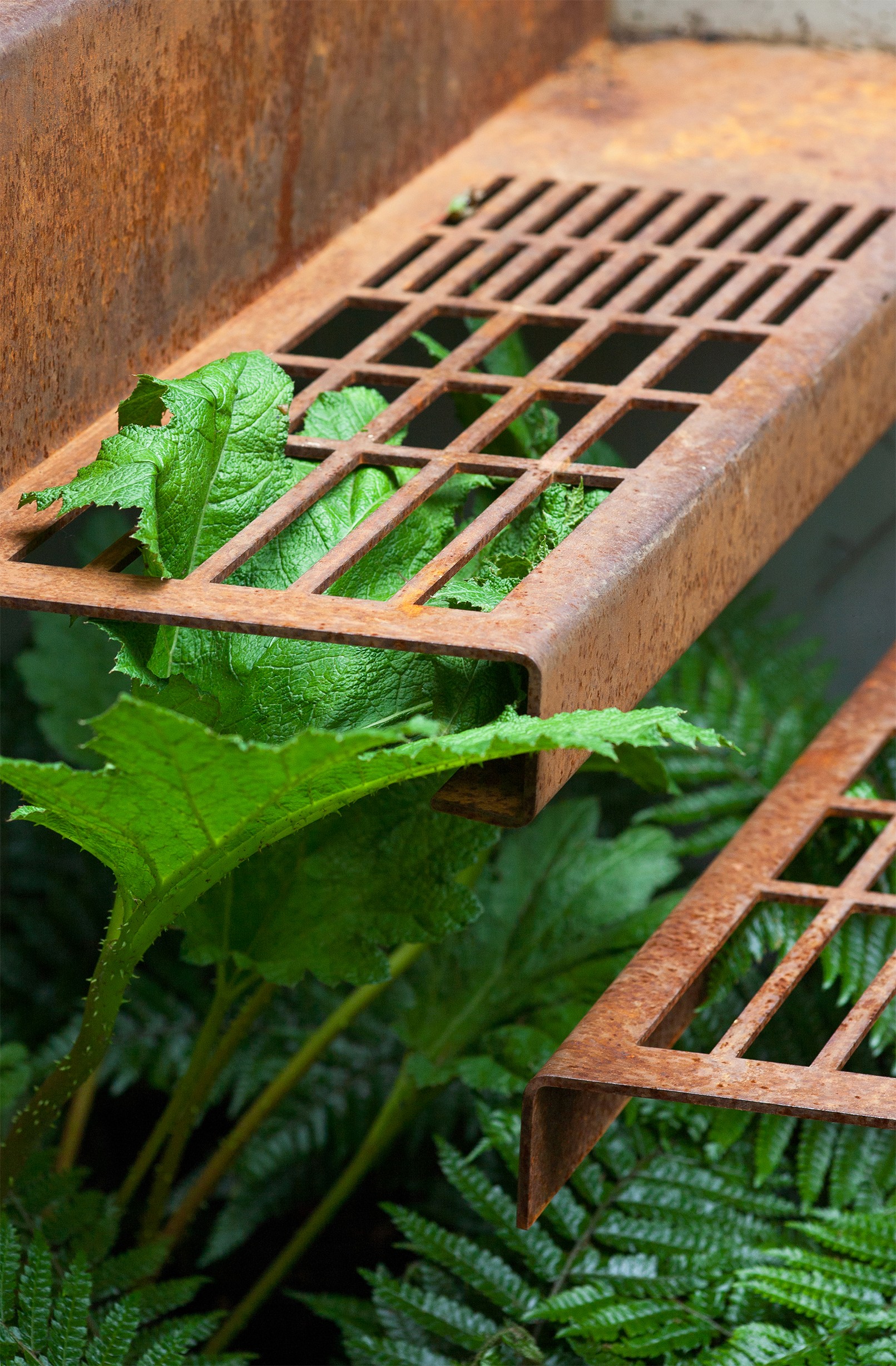 dettaglio gradino corten