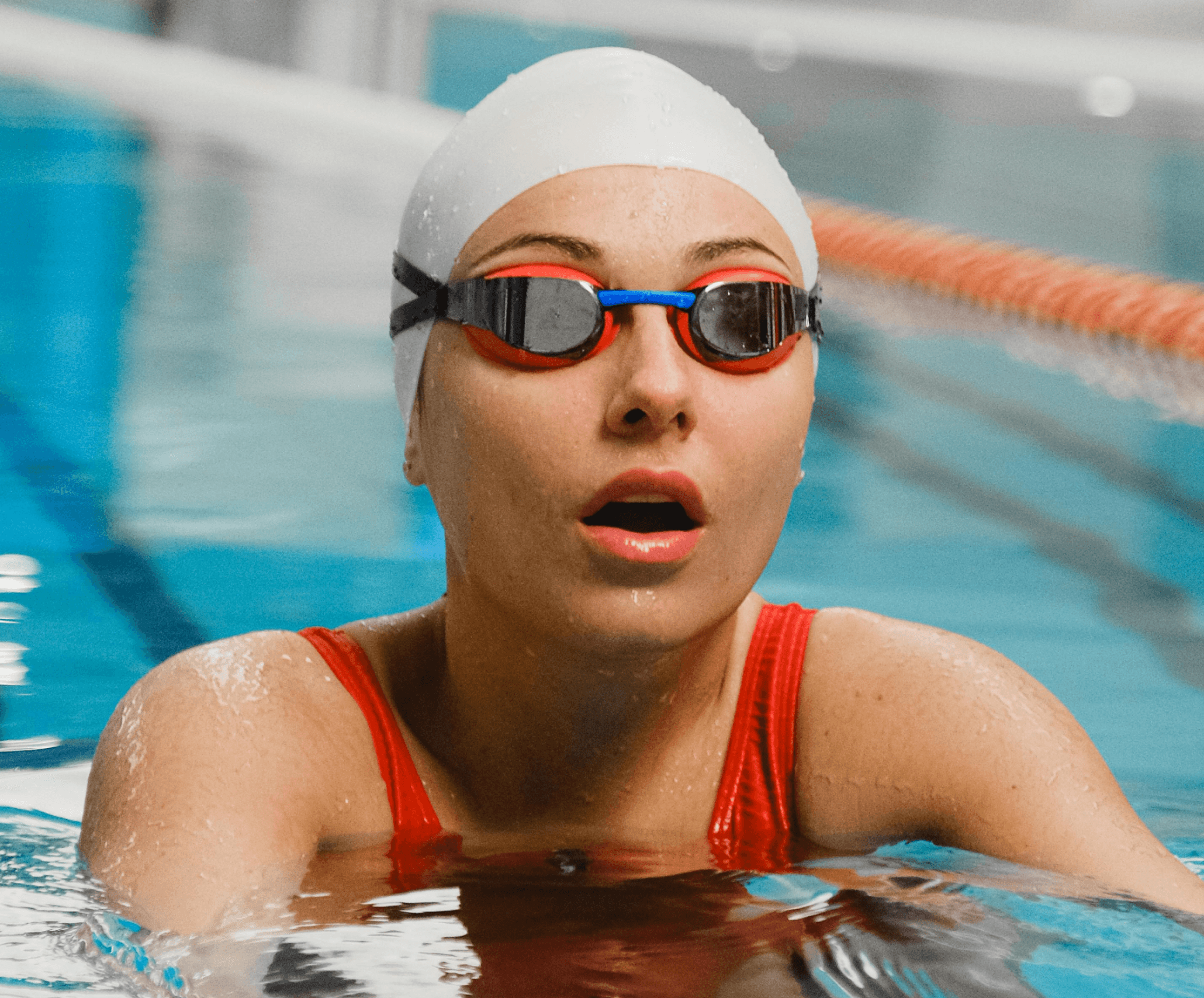 A photo of a girl in the pool