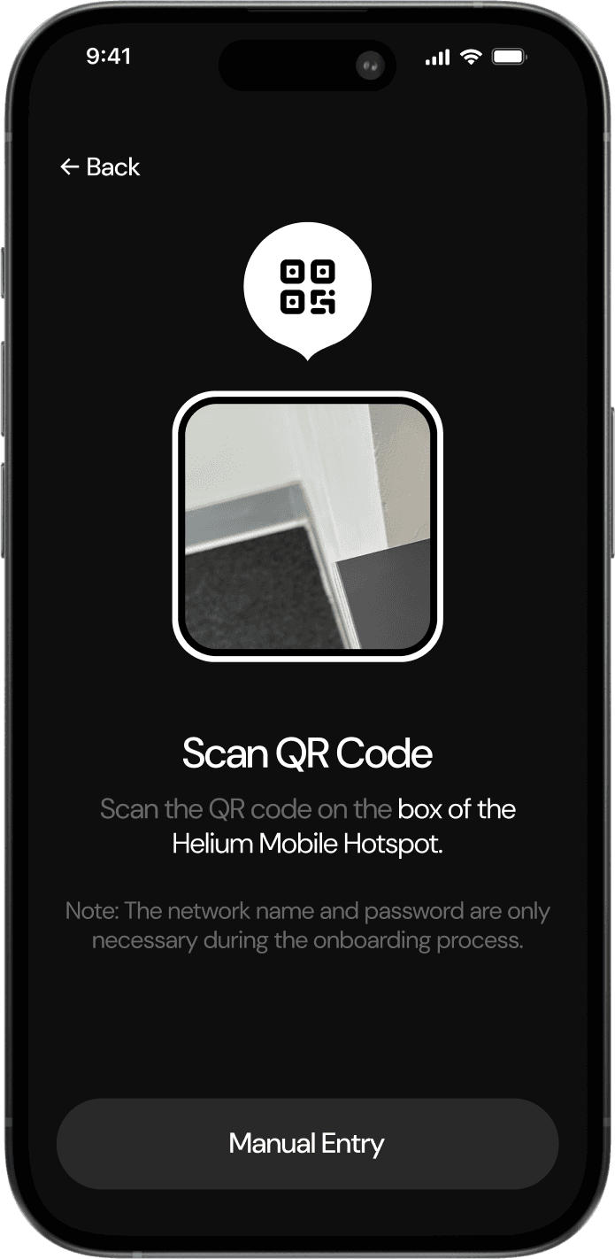 Helium Mobile Builder App Connect Screen