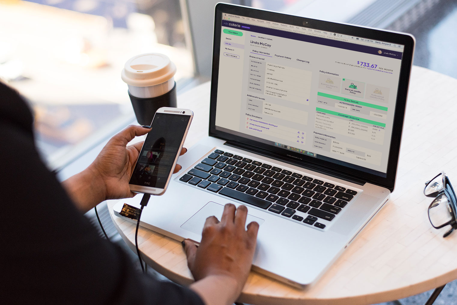 IA dashboard action shot